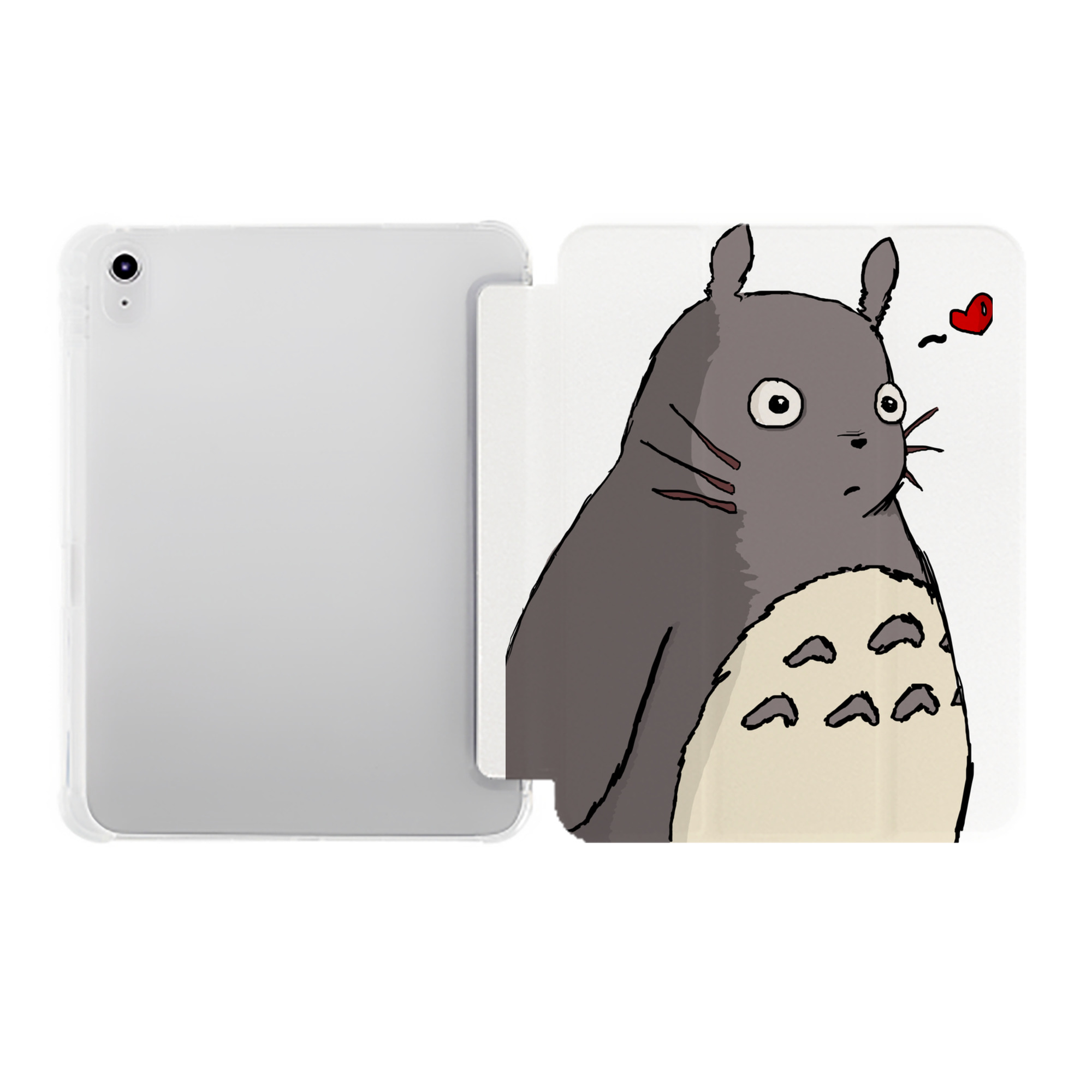 （画像用） となりのトトロ 草壁メイ 草壁サツキ My Neighbor Totoro Satsuki Kusakabe Mei Kusakabe IPad ケース ペン収納付き 三つ折りスタンド PUレザー×シリコン 対応機種9.5/10.5/10.9インチ